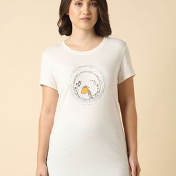 Van Heusen Women Graphic Printed Round Neck Cotton Relaxed Fit T-shirt-image-39