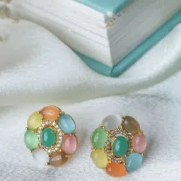 Johori Multicolor Stud Earrings-15