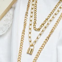Joker & Witch Golden Lock It Link Necklace-image-0