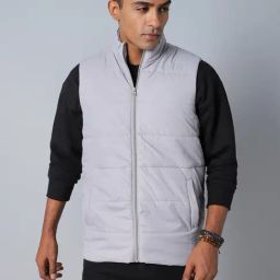 High Star Grey Regular Fit Puffer Jacket-image-3