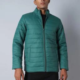 High Star Teal Regular Fit Puffer Jacket-image-12