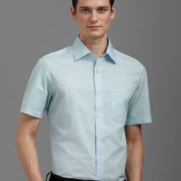 Louis Philippe Men Classic Slim Fit Spread Collar Textured Cotton Formal Shirt-image-28