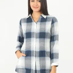 Mustard Blue & White Checks Shirt-image-40