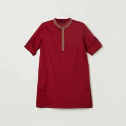 Melange by Lifestyle Kids Maroon Cotton Embroidered Full Sleeves Kurta-image-60