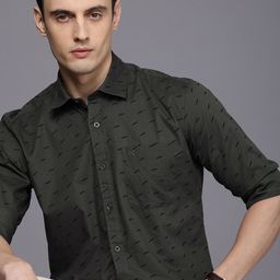 Kenneth Cole Men Premium Slim Fit Printed Pure Cotton Casual Shirt-image-30