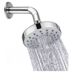 EUROBRASS 102 mm Steel And Plastic Silver Wall Mount Overhead Rain Shower-picture-38