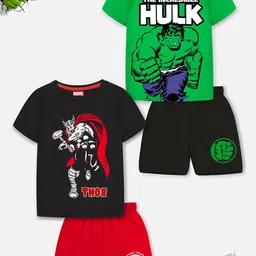 Marvel by Miss and Chief Boys Printed T-shirt with Shorts-image-96