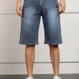 ANGERHOOD Men Mid-Rise Loose Fit Denim Shorts-picture-31
