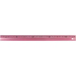 Shinwa Rules Anti-slip Aluminum Straight Scale Arusuke Pale Pink, 68536955-45