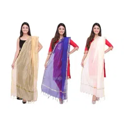 Dupatta Bazaar Multicolored Dupatta - Pack of 3-image-41