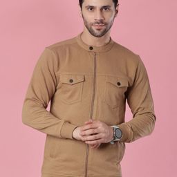 V-Mart Men Self Design Terry Mandarin Collar Cotton Sweatshirt-picture-11