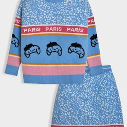 MiArcus Girls Printed Top with Skirt-49