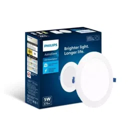 Philips Astra Sleek 15 W Plastic Round LED Downlight 1125 lm Natural White, 929003655801-0