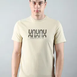 LOUIS STITCH Typography Printed Round Neck Short Sleeves Regular Fit Pure Cotton T-Shirt-image-38