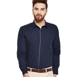 Hancock Navy Slim Fit Shirt-image-15