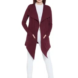 Hypernation Maroon Cotton Shrug-45