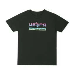 U.S. Polo Assn. Kids Green Cotton Printed T-Shirt-picture-22