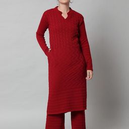 KREW Maroon Pure Wool Kurta Sets-image-66