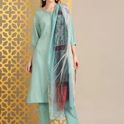 Anouk Women Regular Sequinned Kurta with Trousers & With Dupatta-8