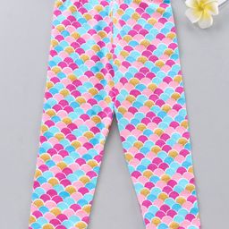 Babyhug Knit Leggings Scales Print - Multicolor-image-6