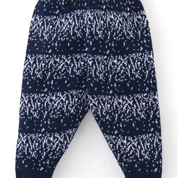 Babyhug Fleece Full Length Woollen Pant Dotted Print - Navy Blue-image-54