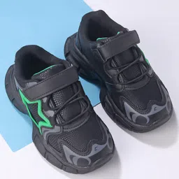 Cute Walk by Babyhug Sneakers Shoes with Velcro Closure & Star Design - Black-picture-16