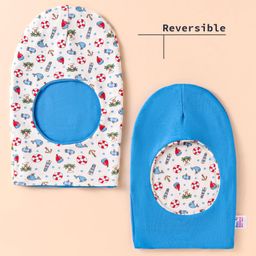 Ben Benny Interlock Knit Reversible Monkey Cap With Beach Theme Print Blue & White - Diameter 11 cm-picture-18