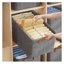 JD FRESH 1 Piece of Woven Fabric Wardrobe Organizer for Clothes - Grey-86