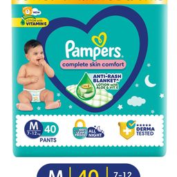 Pampers All Round Protection Pant Style Baby Diapers 7-12 kg | Anti Rash Blanket | Lotion with Aloe Vera Diapers Medium - 40 Pieces-image-60