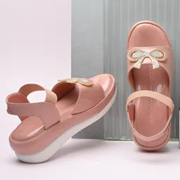 Stefens Stones Embellished Bow Applique Detailed Sandals - Pink-picture-44