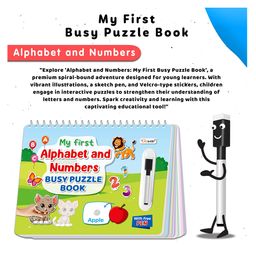 gowoo My First Alphabet and Numbers Busy Puzzle Book : Activity Binder book for kids, Montessori Book with Hook and Loop, Spiral Binding Book, Splash and Tear Proof - Activity Play Book for Kids, Learning Book for Preschool Kids. image 2