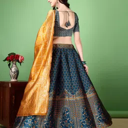 SWAMI STUDIO Ready to Wear Lehenga & Unstitched Blouse With Dupatta image 5