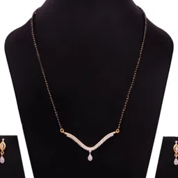 Palfrey Artificial Stones Studded & Beaded Mangalsutra With Earrings-picture-15