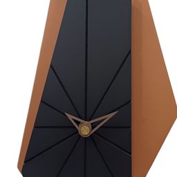 The Brand Barrel Black & Brown Abstract Shaped Table Clock image 2