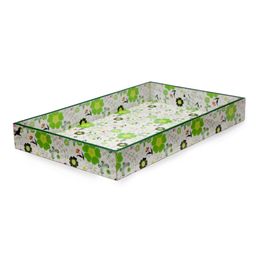 FABINALIV Set of 3 Floral Rectangular Wooden Serving Trays - Multicolor image 4
