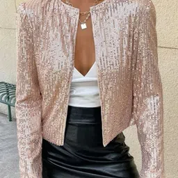 KPOP Women Crop Open Front Jacket-43