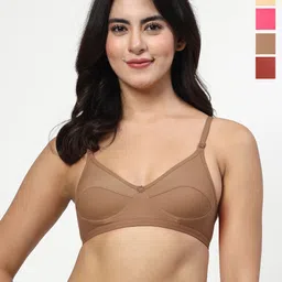 LILY Pack Of 4 Women Solid Full Coverage Regular Everyday Bra anpas-picture-3