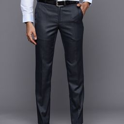 Raymond Men Checked Slim Fit Trousers-image-78