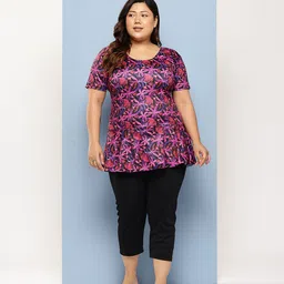 Aarika Plus Size Floral Printed Swimming Dress-image-18