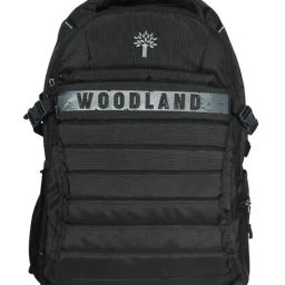 Woodland Black Textured Backpack-image-63