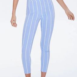 Forever 21 Light Blue & White Striped Pants-image-78