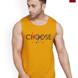 SLOWLORIS Cotton Pack Of 2 Printed Gym Vests VSL26 CMB(CHS MUSTARD)(JUST MAROON)-image-4