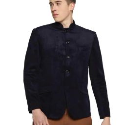 TAHVO Blue  Slim Fit Blazer-image-11