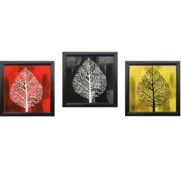 eCraftIndia Set of 3 Abstract Design Satin Matt Textured UV Art Painting image 1