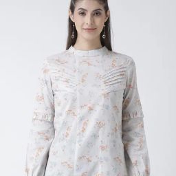 KASSUALLY White Printed Cotton Top-image-60