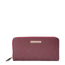 Tommy Hilfiger Burgundy Printed Free Size Zip Around Wallet image 1