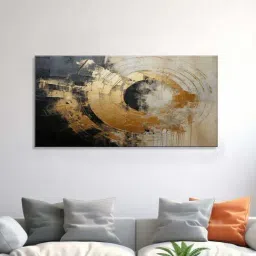 999Store Black & Golden Canvas Rustic Landscape Painting-picture-35