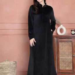 Secret Wish Black Solid Nighty-image-30