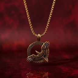 SWASHAA Men 18K Gold Plated Stainless Steel Froro Eagle Pendant With Chain-image-38