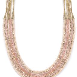 RICHEERA Women Peach-Coloured & Pink Gold-Plated Beaded Layered Necklace-16